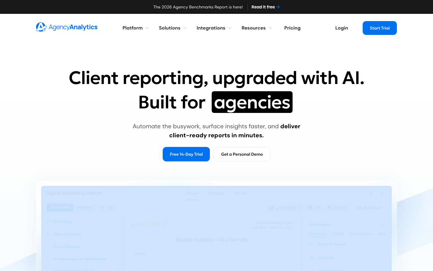 AgencyAnalytics dashboard screenshot
