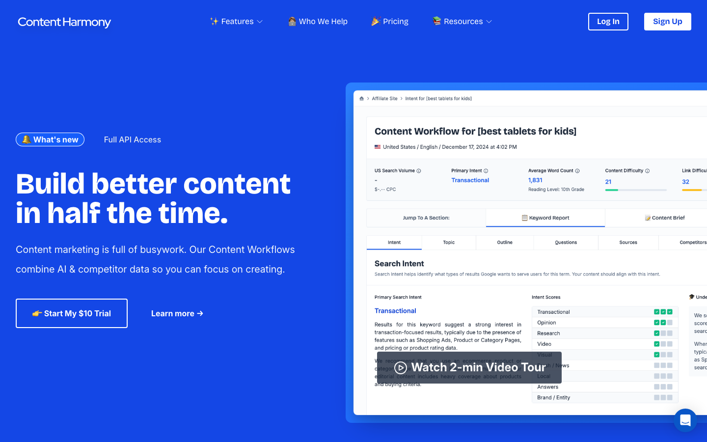 Content Harmony dashboard screenshot