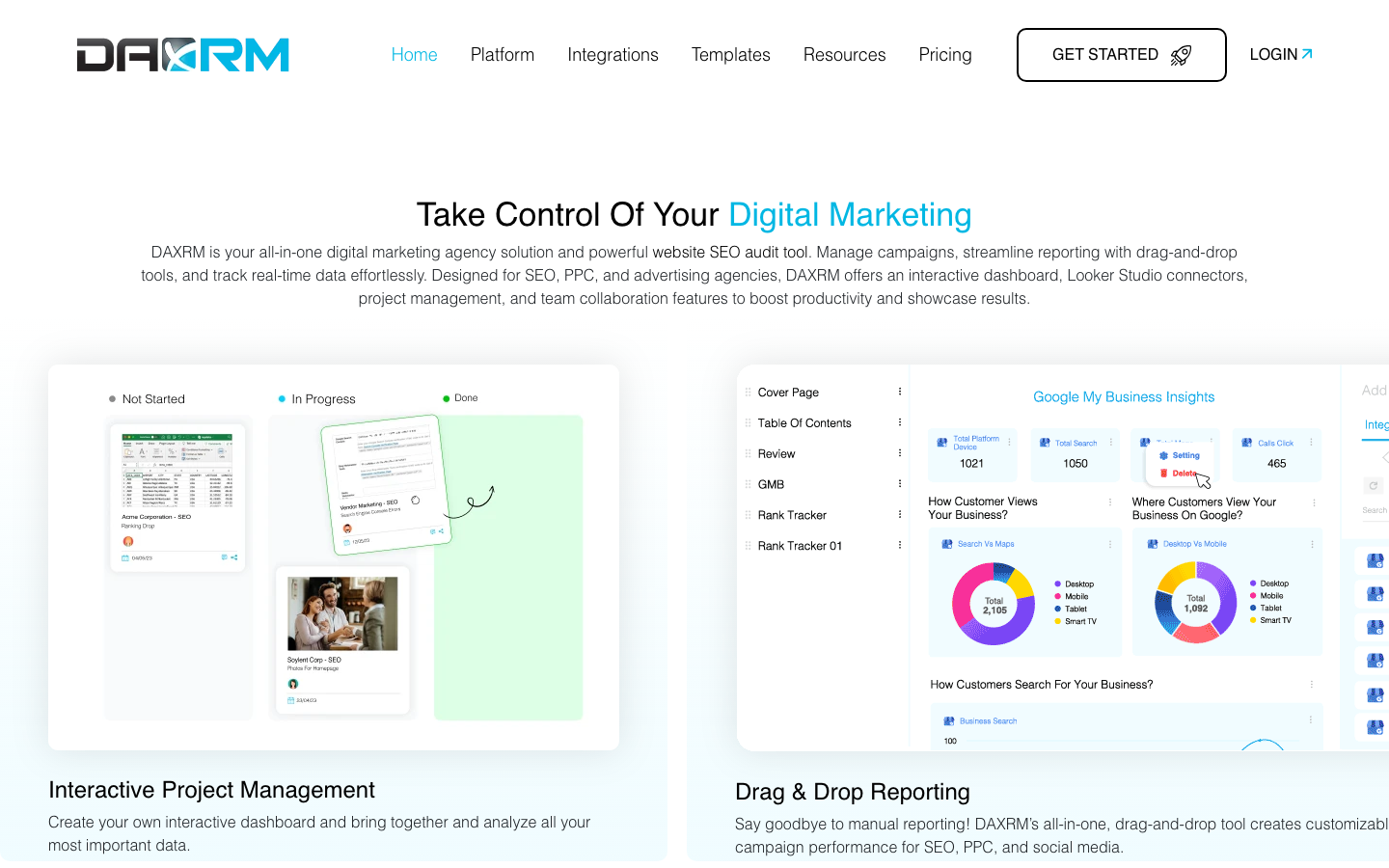 DAXRM dashboard screenshot