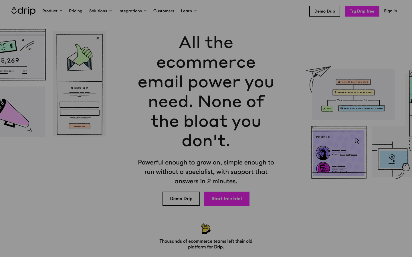 Drip dashboard screenshot