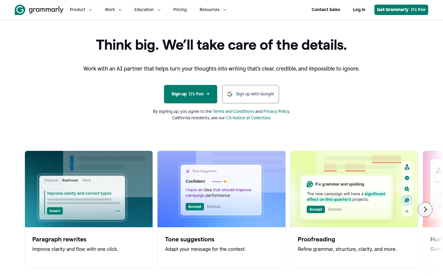 Grammarly dashboard screenshot