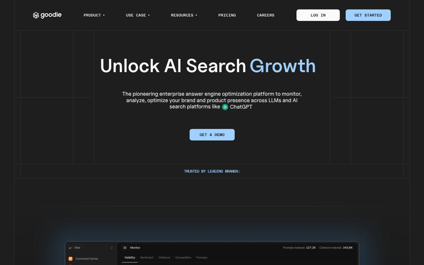 Goodie dashboard screenshot