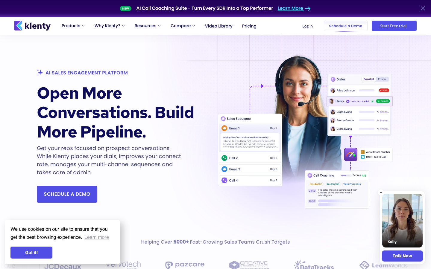 Klenty dashboard screenshot