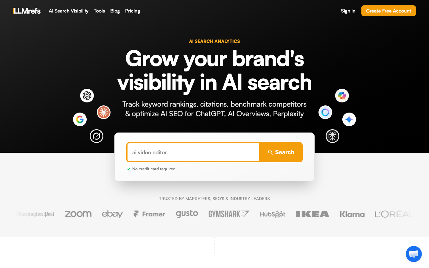 LLMrefs dashboard screenshot