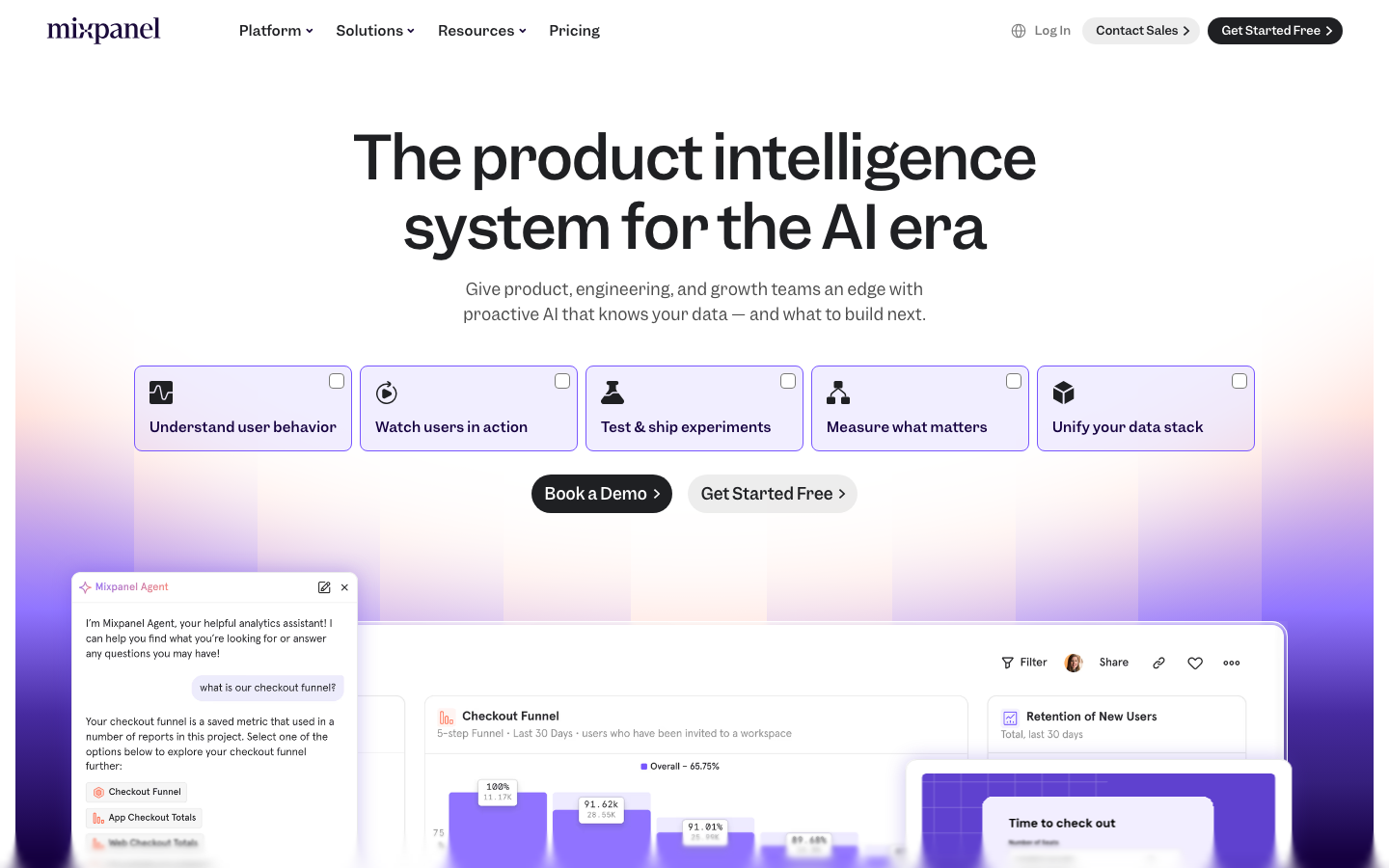 Mixpanel dashboard screenshot