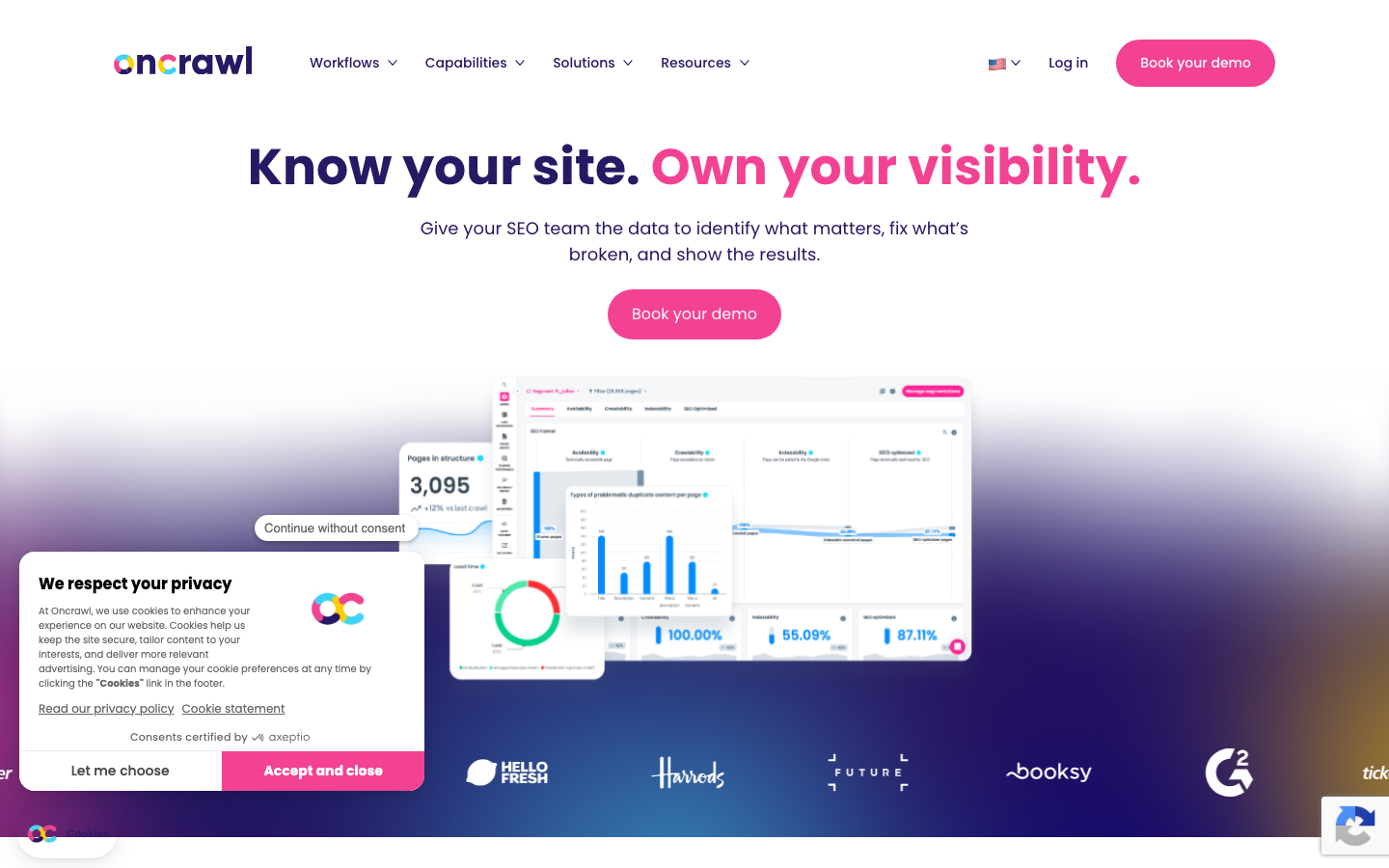 Oncrawl dashboard screenshot