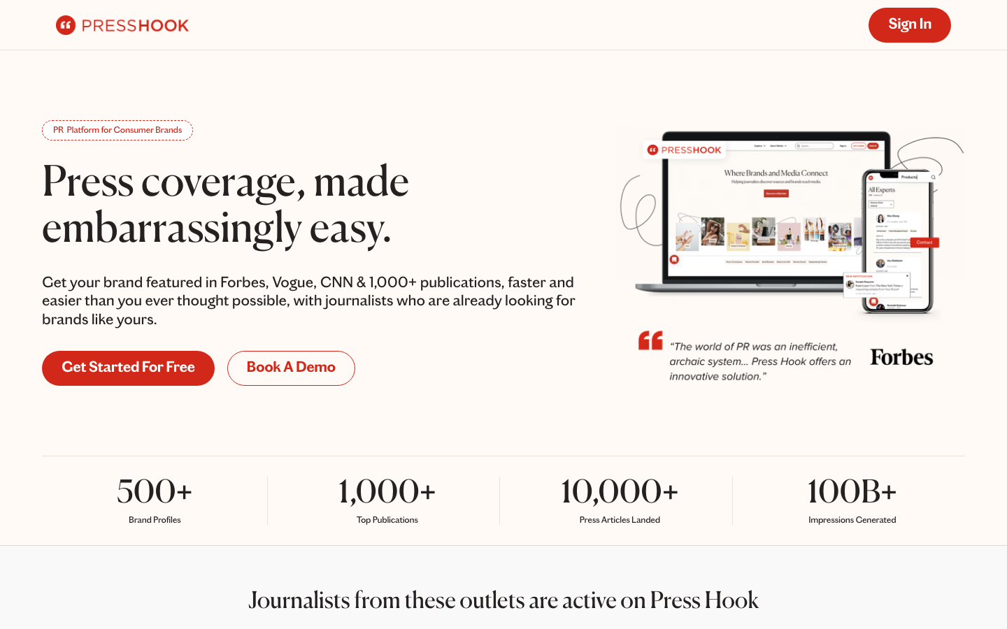 Press Hook dashboard screenshot