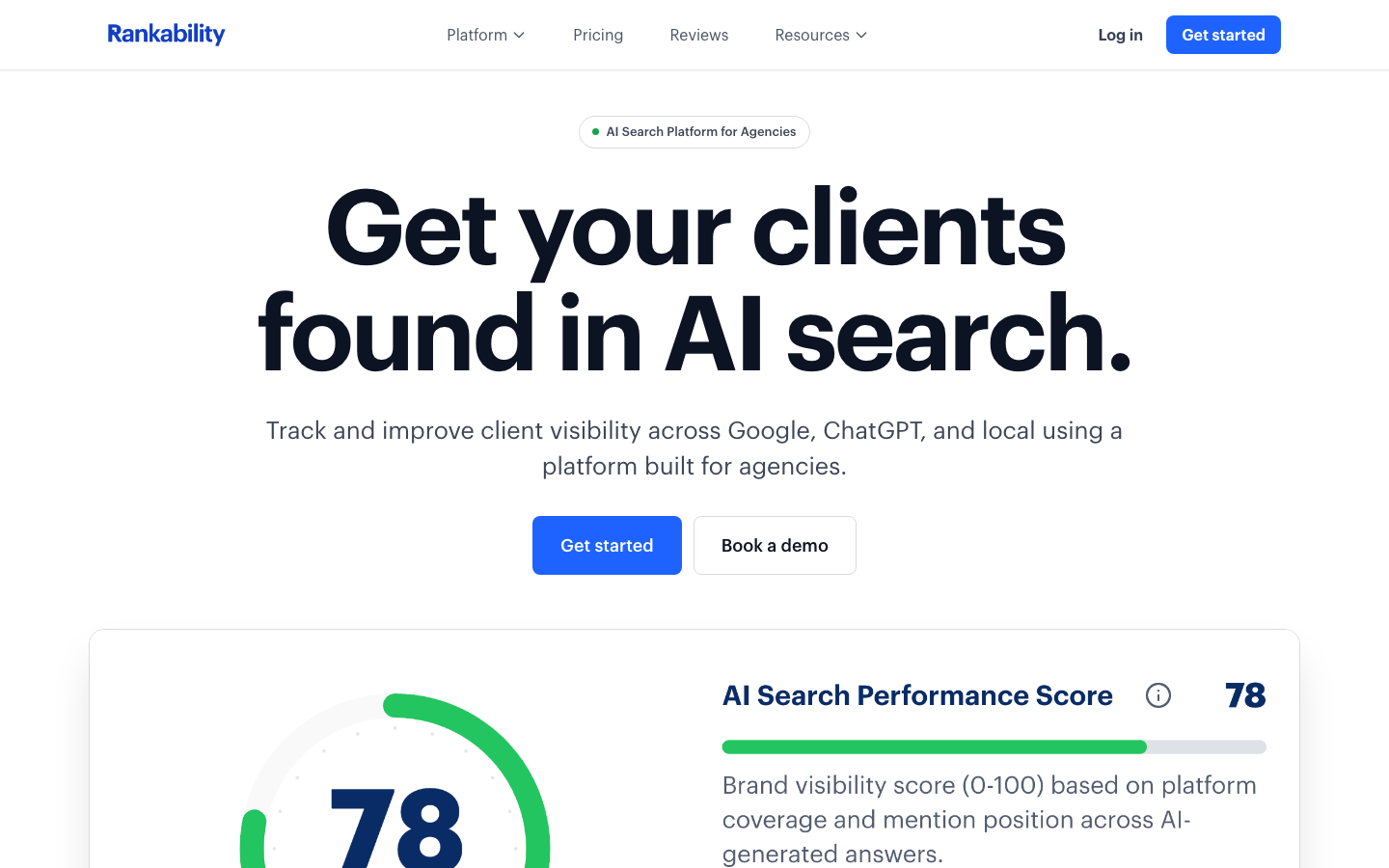 Rankability dashboard screenshot