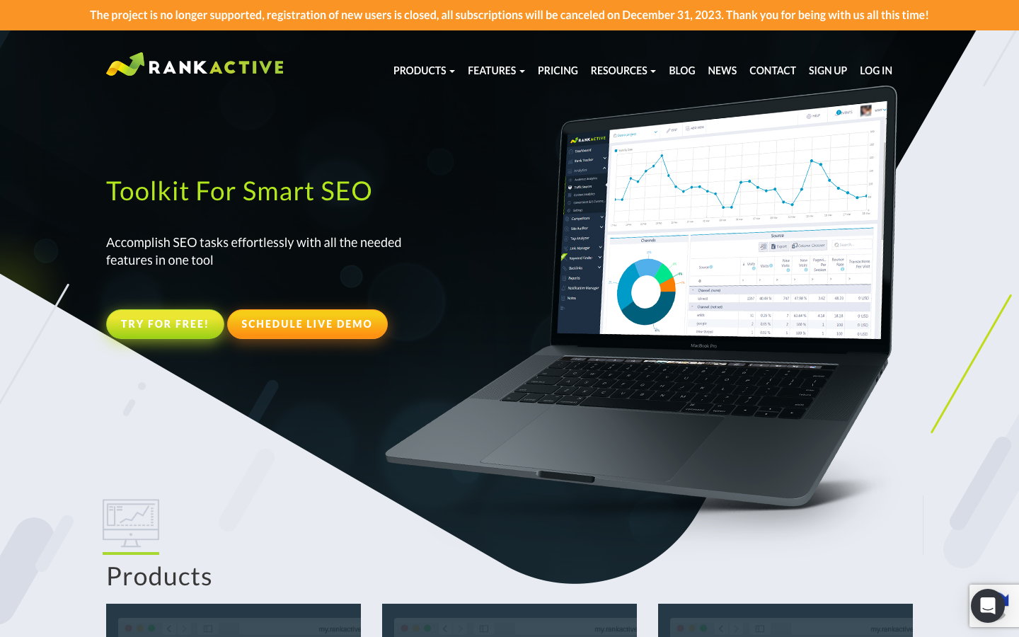 RankActive dashboard screenshot