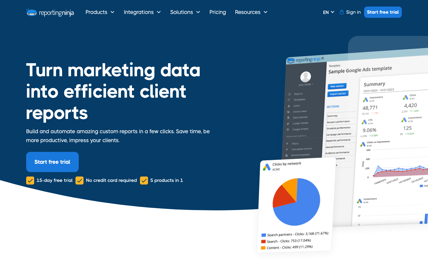 Reporting Ninja dashboard screenshot