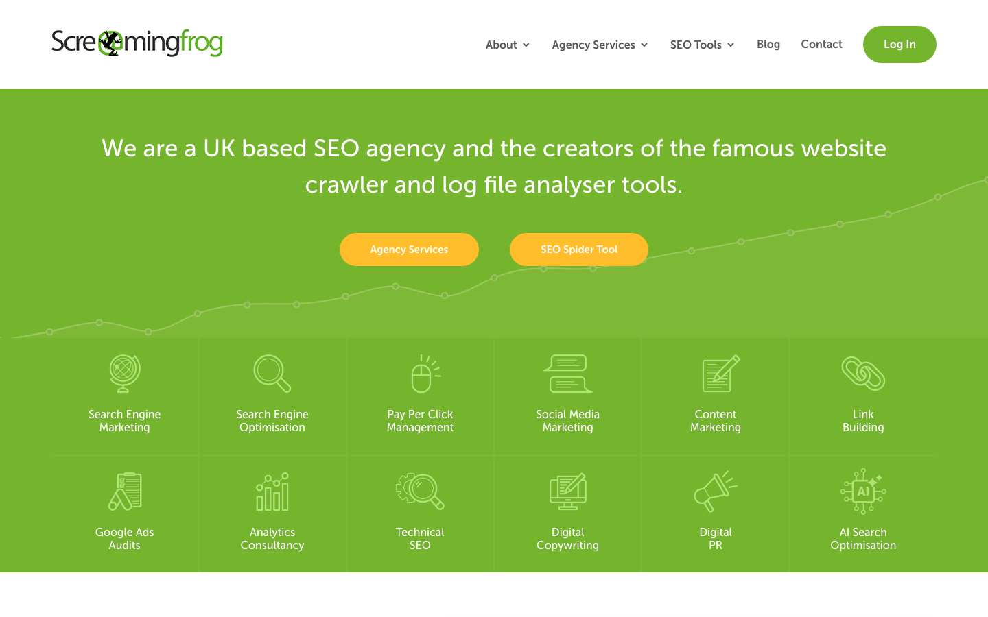 Screaming Frog SEO Spider dashboard screenshot