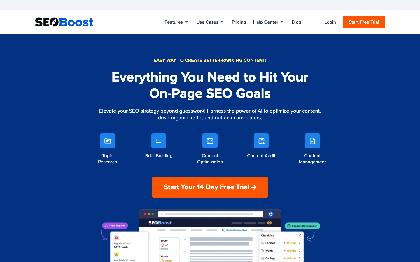 SEOBoost dashboard screenshot