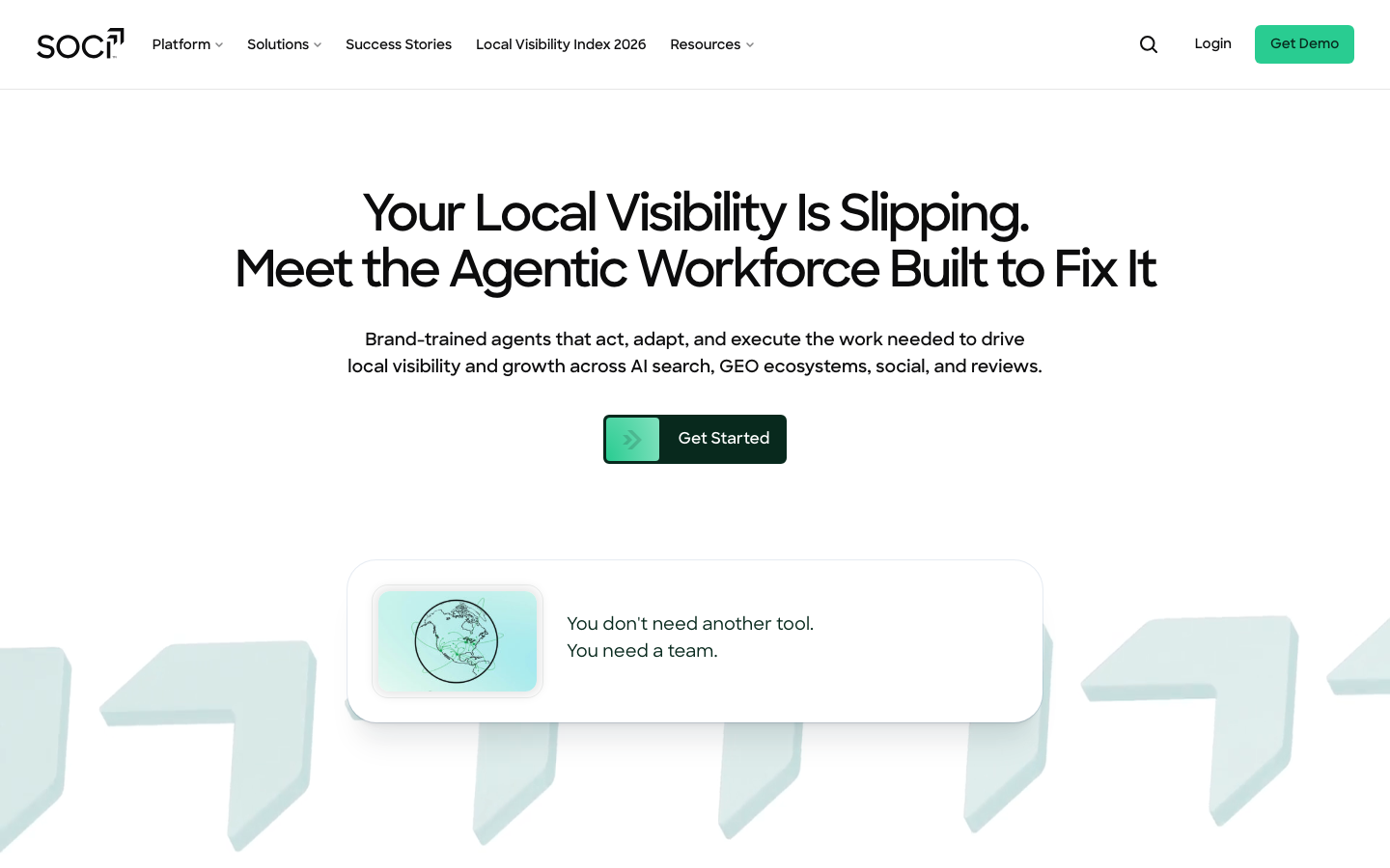 SOCi dashboard screenshot