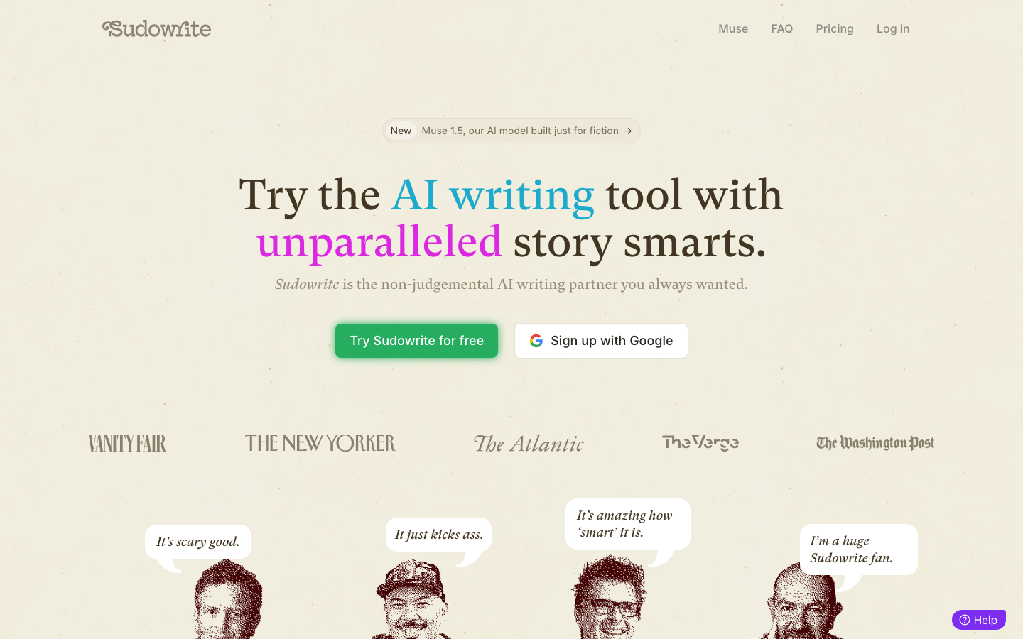 Sudowrite dashboard screenshot