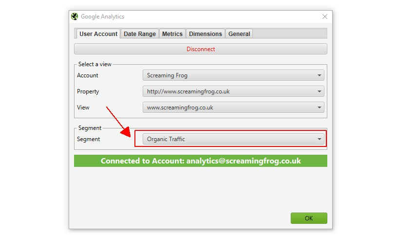 Screaming Frog SEO Spider setup for finding orphan pages with Google Analytics data.