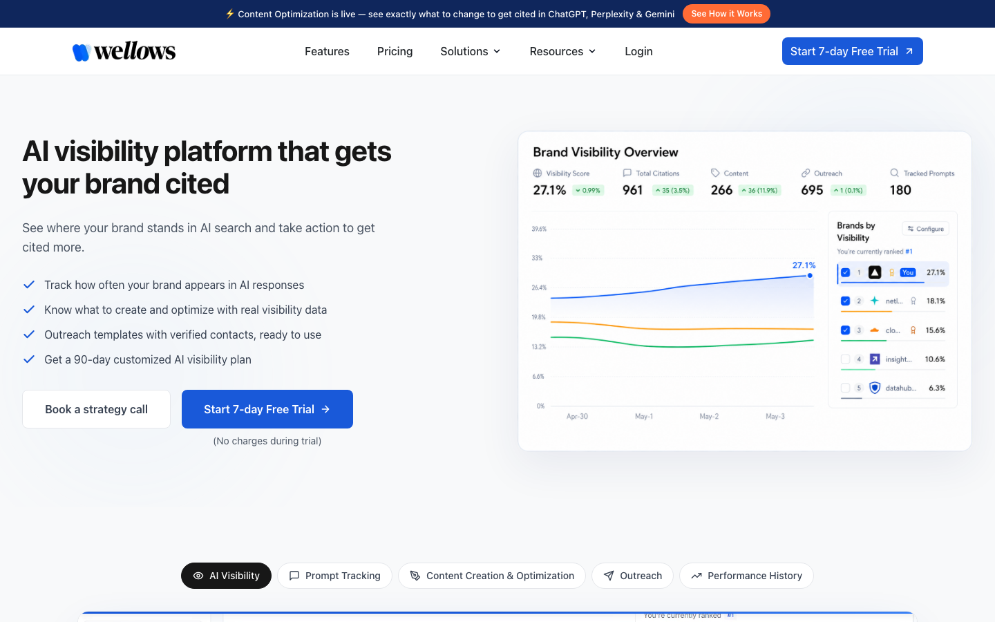 Wellows dashboard screenshot