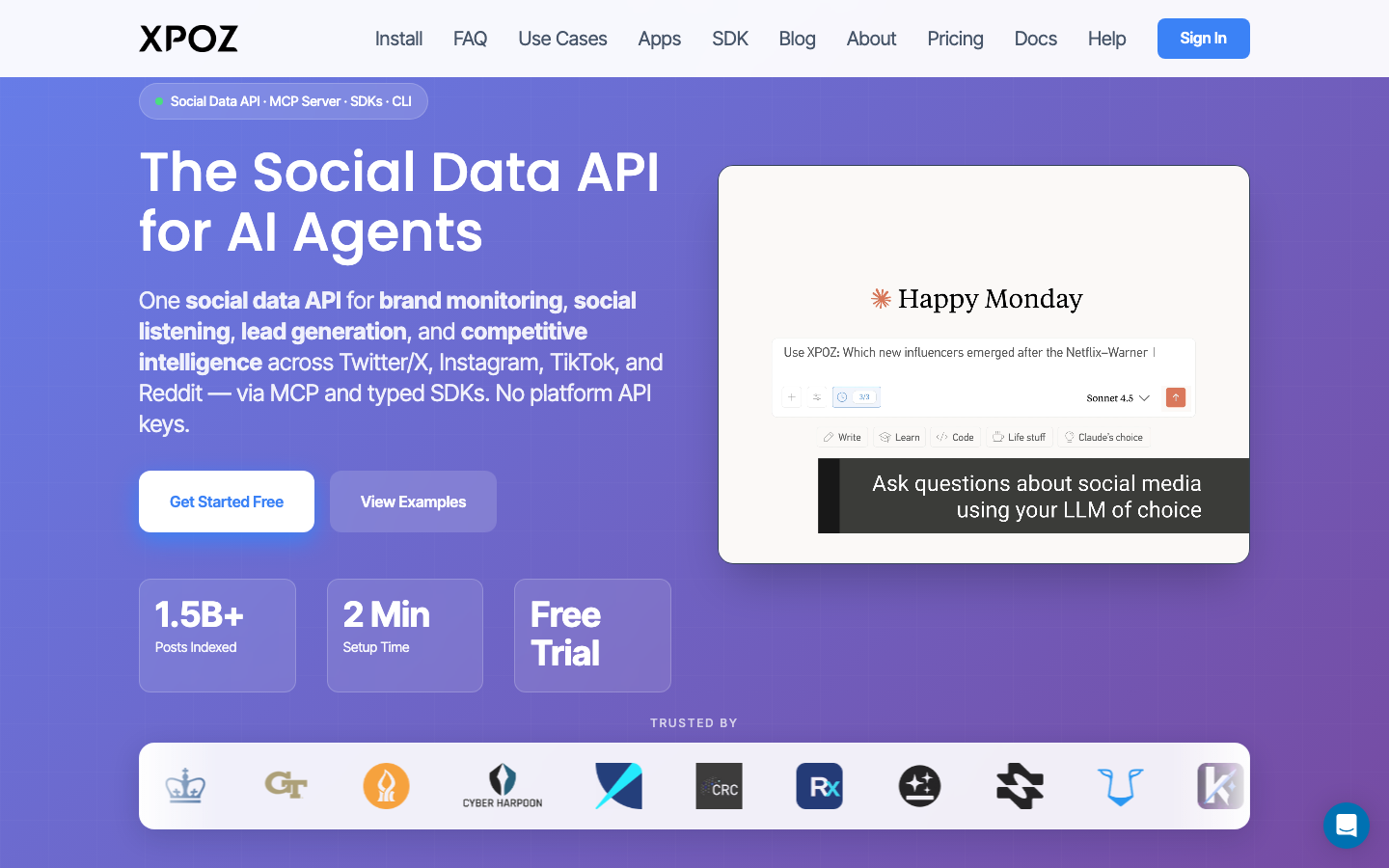 Xpoz dashboard screenshot